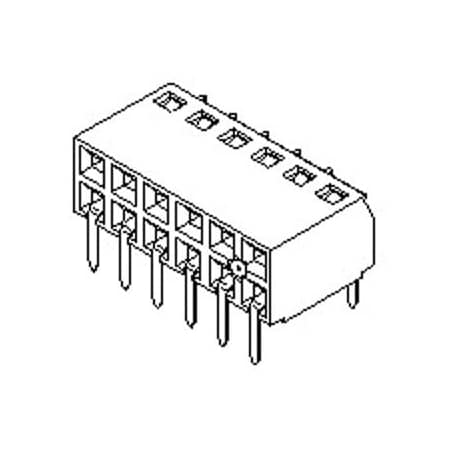 Molex Board Connector, 50 Contact(S), 2 Row(S), Female, Right Angle, 0.1 Inch Pitch, Solder Terminal, 719730225